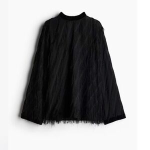 NWT H&M Edition - Embellished, Beaded Fringed Top Black - S